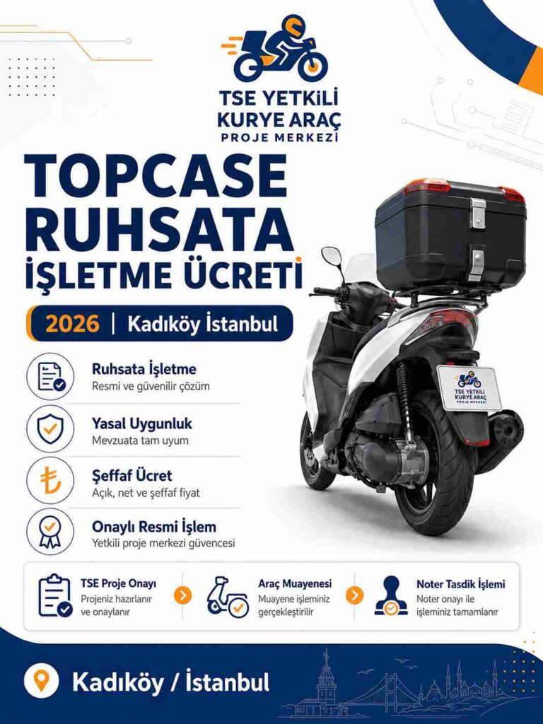 Topcase ruhsata işletme ücreti 2026 Kadıköy İstanbul