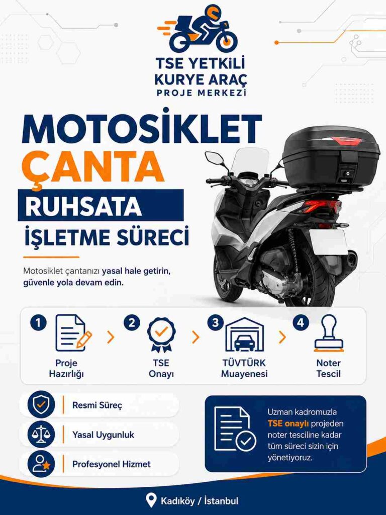 Motosiklet çanta ruhsata işletme süreci