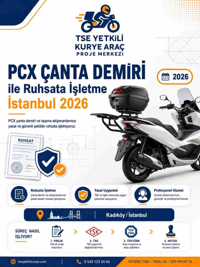 PCX çanta demiri ile ruhsata işletme İstanbul