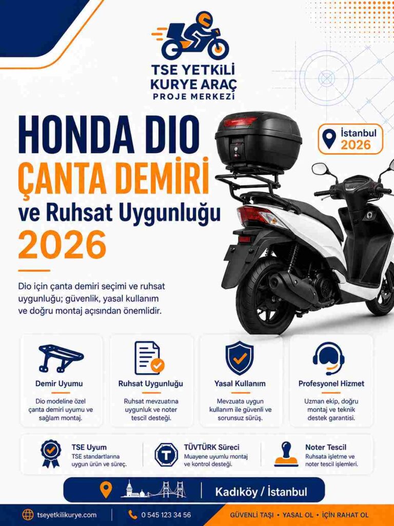Honda Dio çanta demiri ve ruhsat uygunluğu