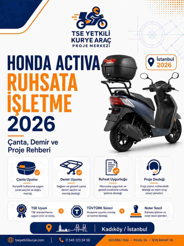 Honda Activa ruhsata işletme – çanta, demir ve proje rehberi