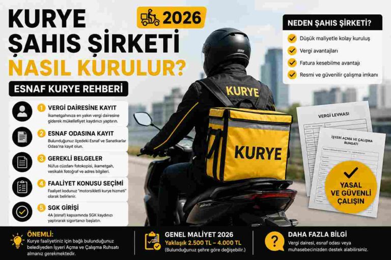 Kurye şahıs şirketi kurulumu 2026 esnaf kurye rehberi